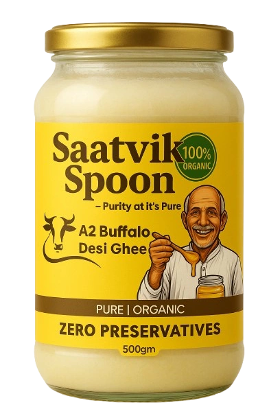 Saatvik Spoon Desi cow ghee desi baffalo ghee
